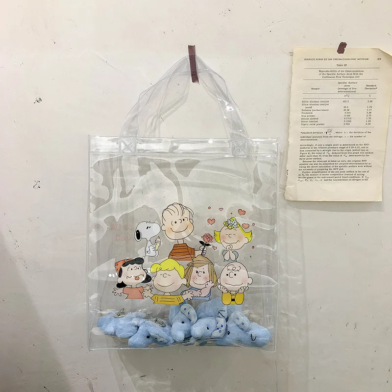 

Women Cartoon Transparent Handbag INS Popular Designer Fashion Lady Large Capacity Handle Bag Travel Shopping Package SS3564