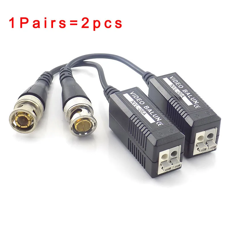 

1 Pair Video Balun connector Twisted Video Transceiver Utp Bnc Balun 2000Ft With Bnc Cablefor Cctv Security audio Camera K15