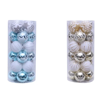 

24Pcs Christmas Tree Ball Decoration Xmas Ornaments 6cm Balls New Year Gifts Home Accessories Bauble Hanging Home Decor Supplies
