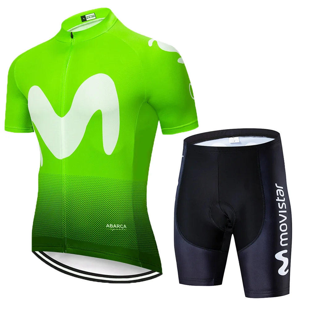 Team Movistar, флуоресцентная зеленая велосипедная одежда, велосипедная майка, Ropa, мужская, летняя, Pro, велосипедные майки, гелевая подкладка, велосипедные шорты - Цвет: Pic Color2