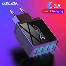 USLION 3.1A USB зарядное устройство Quick Charge 3,0 48 Вт Быстрая зарядка EU UK вилка настенный адаптер для мобильного телефона для iPhone samsung Xiaomi Mi 9