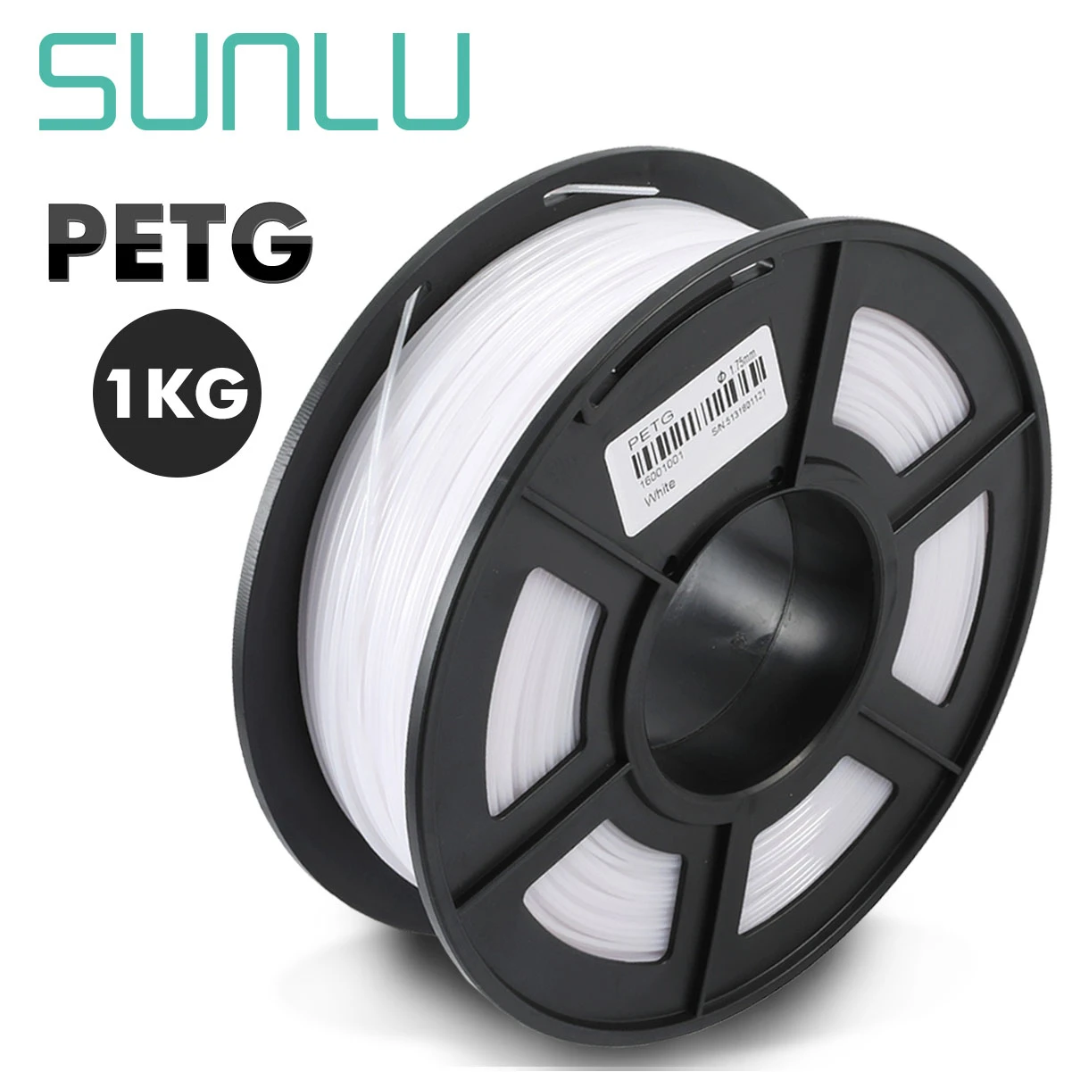 PETG-white SUNLU 1,75 мм нить для 3d принтера 1 кг с катушкой высокое качество PETG 3D печатная нить хорошая для печати Lameshape - Цвет: PETG-white
