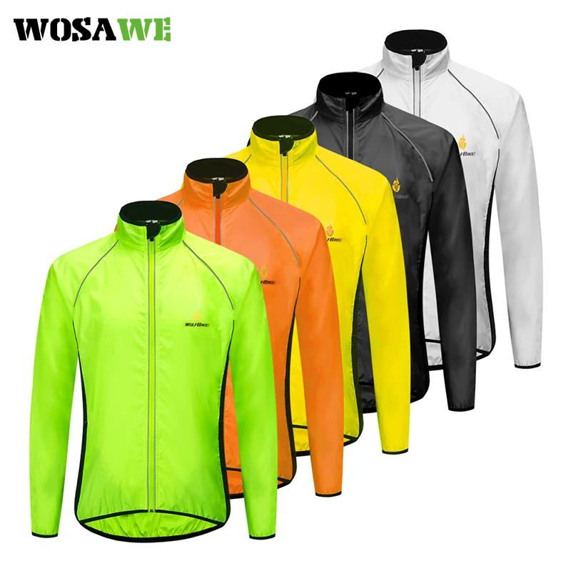 WOSAWE Светоотражающая велосипедная ветровка, куртка для шоссейного горного велосипеда, велосипедный жилет, дождевик, ветронепроницаемый, быстросохнущий, для бега, для езды на велосипеде, ветровка