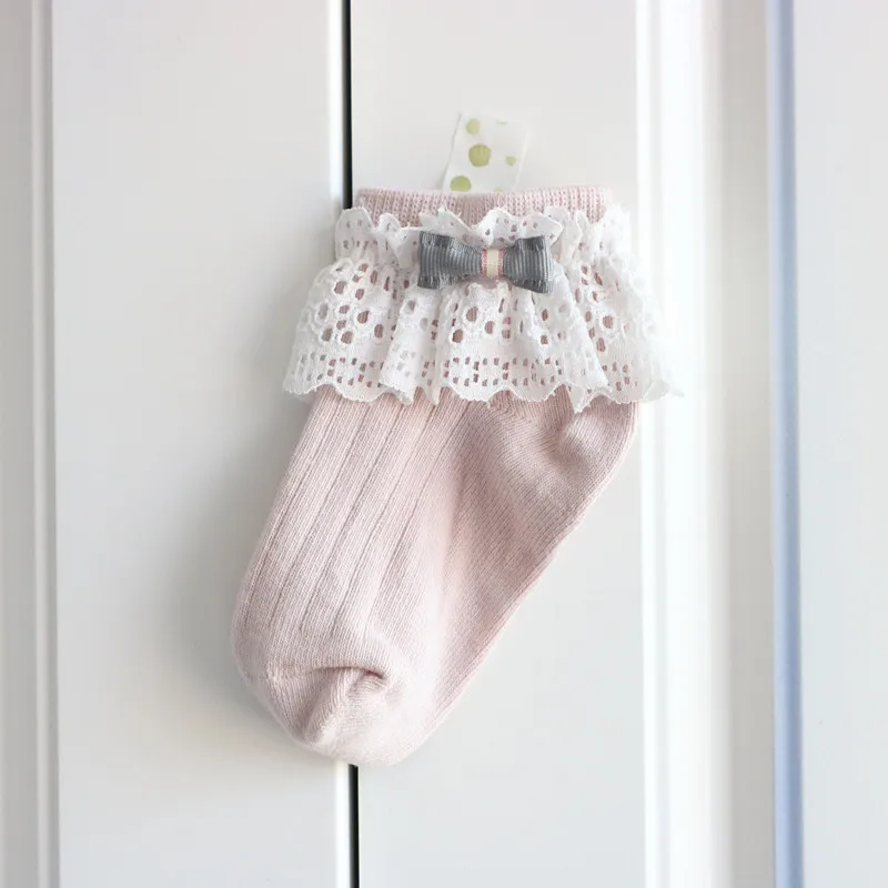 Lace Bows Kids Socks Princess Cotton Children Girls Socks Candy Color Kids Autumn Winter Socks Meisjes Sokken Skarpetki