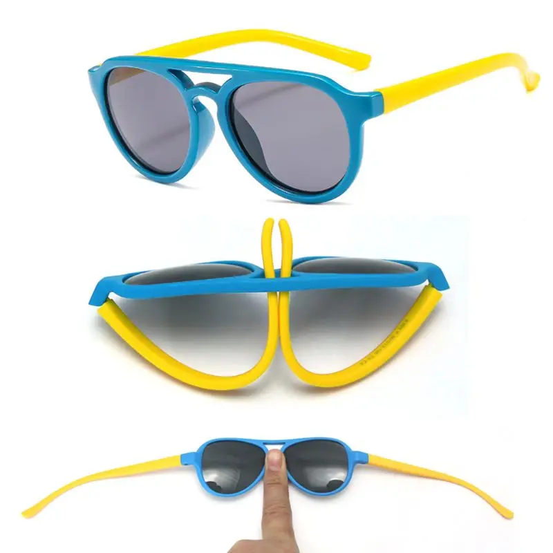 UV400 Kids Sunglasses Colorful Boys and Girls Glasses Silicone Goggles Sun Glasses Shades for 4-12Y Child