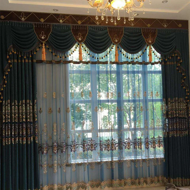 tulle curtain 1 шт., тканевая занавеска, Классическая, традиционная, в китайском стиле, элегантная, высококачественная, с принтом, занавеска s, ткань для занавесок, s, жалюзи - Цвет: tulle curtain