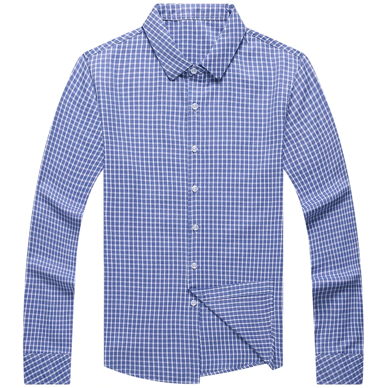 brand casual luxury plaid long sleeve slim fit men shirt streetwear social dress vintage shirts mens fashions jersey 81108