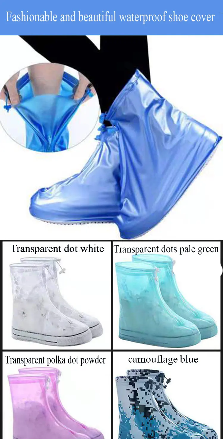 High Quality Men's And Women's Dustproof And Waterproof Shoe Covers High To Help Reusable Non-Slip Men And Women Travel Shoes
