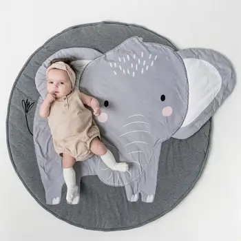 

Animal Print Children Crawling Mat Children's Room Decoration Game Cushion Baby Mat Blanket Elephant Rug In Stock