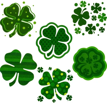 

288 Pieces St. Patrick's Day four leaf clover Pattern Tattoos Stickers, 6 Designs-St. Patrick's Day Decorations
