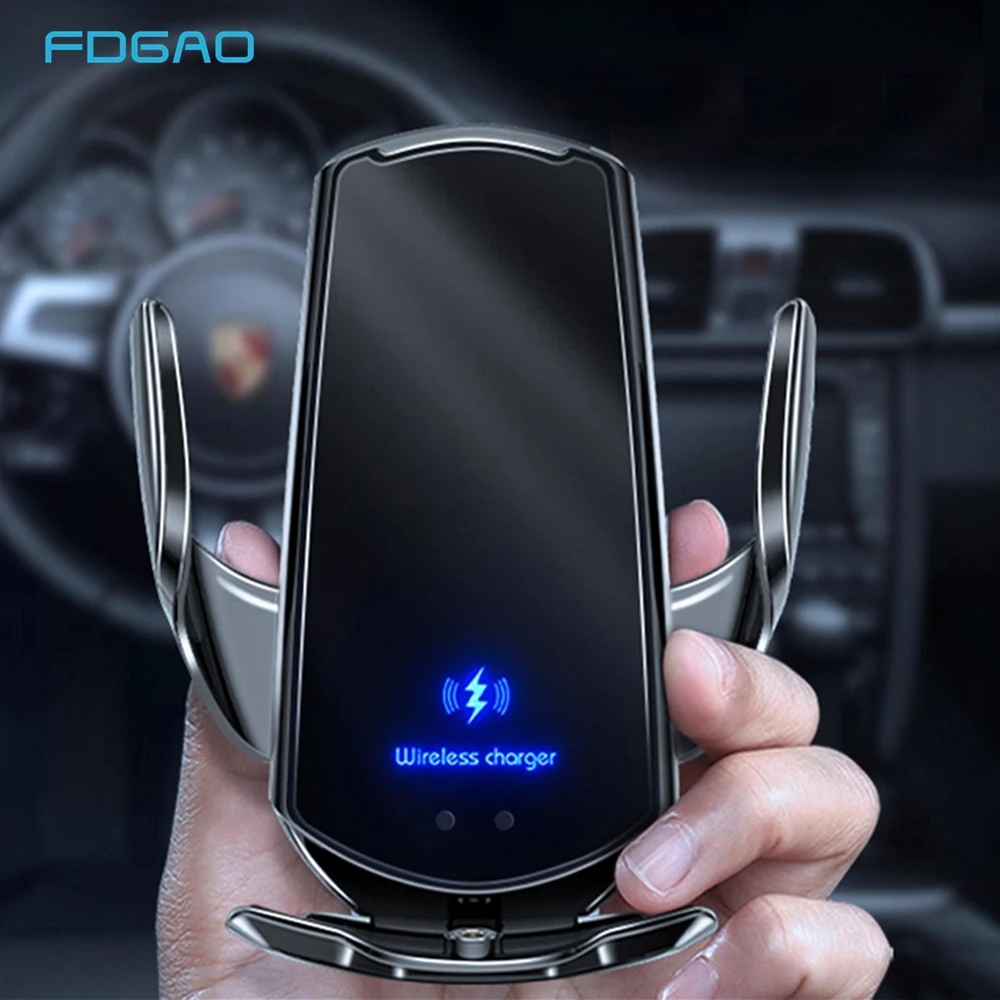 15W Fast Car Wireless Charger Stand Automatic Clamping Car Phone Mount Holder For iPhone 12 11 XS XR X 8 Samsung S20 S21 Note 20