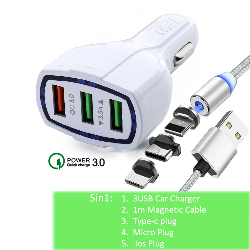Ugreen Quick Charge 4,0 3,0 QC USB Автомобильное зарядное устройство для Xiaomi QC4.0 QC3.0 18 Вт Тип C PD автомобильная зарядка для iPhone 11 X Xs 8 PD зарядное устройство - Тип штекера: Dual Ports USB White