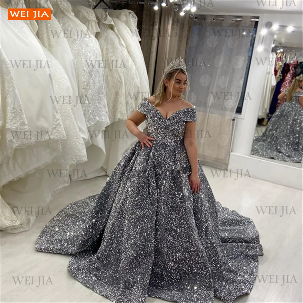 Блестящие Свадебные платья 2021 robe de mariage бальное платье со шнуровкой женское