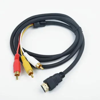 

Black HDMI Male to 3 RCA Cable Adapter for TV HDTV DVD 1080p Quickly Connects 1.5m /59 inch