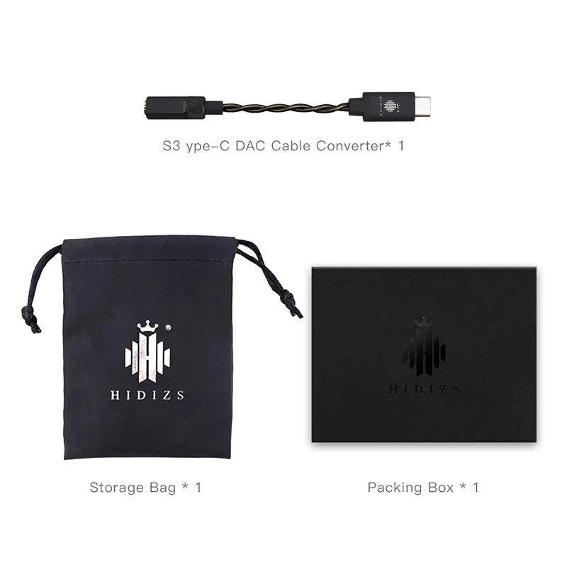 HIDIZS S3 Sonata III HiFi Audio Type C DAC Cable Converter USB DAC to 3 5mm Headphone Amplifier Adapter for Android Phone PC