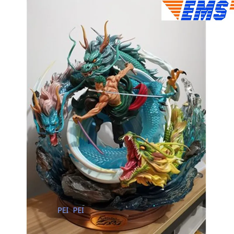 

Anime ONE PIECE Statue Roronoa Zoro Tornado The straw hat Pirates GK Full-Length Portrait Resin Action Figure Toy BOX Q1004