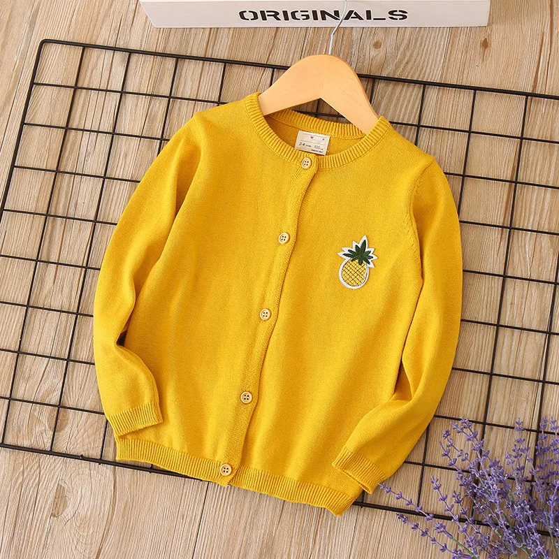 

Bf-my752 Rainbow Pineapple Crew Neck GIRL'S Cardigan 2018 Autumn New Style Childrenswear Kids' Sweater Tops