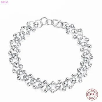

BOCAI s999 sterling silver bracelet for women 2020 new fashion female ethnic couple pure silver jewelry