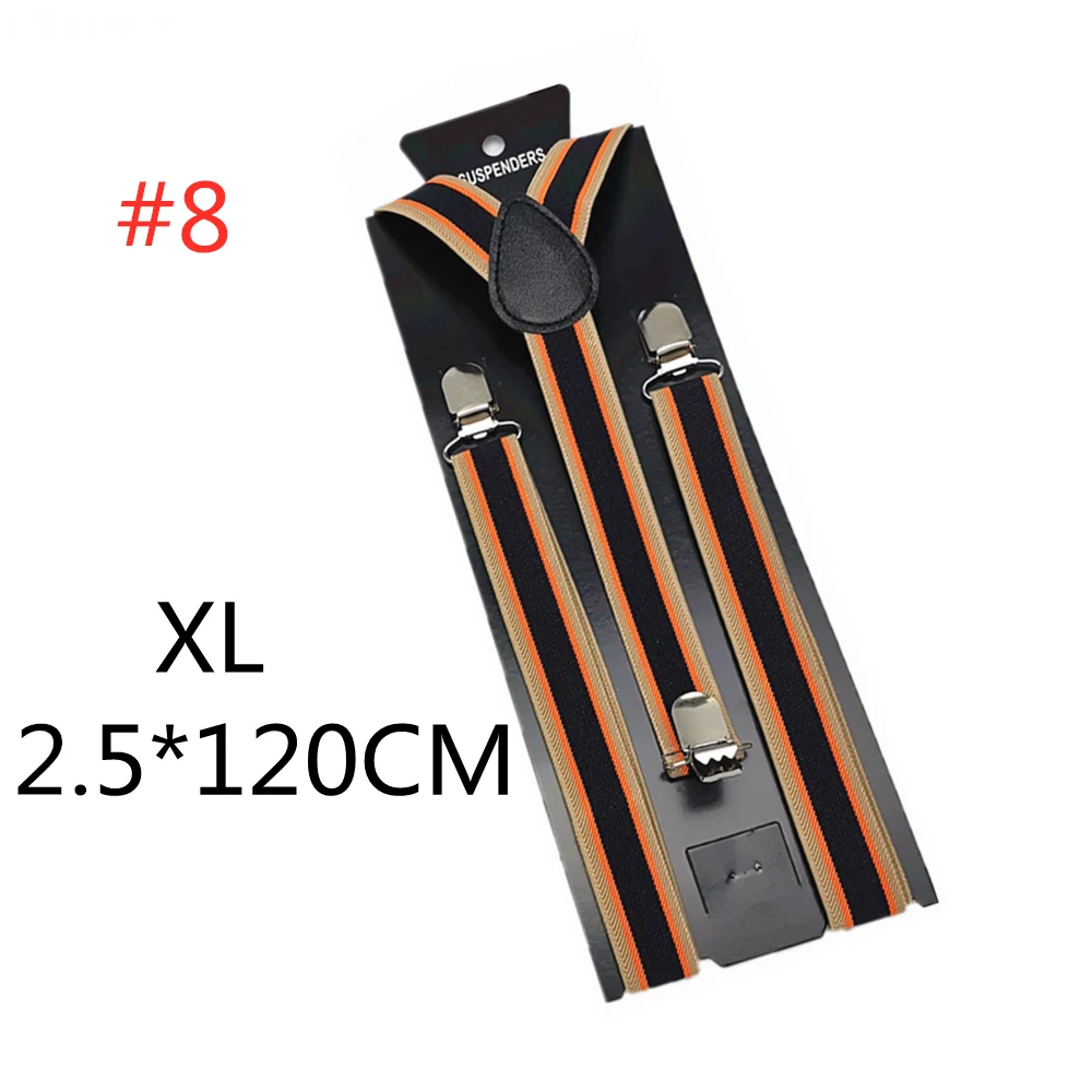 Color 8-120cm Новинка; подтяжки для мужчин, женщин, мальчиков и девочек; цвет красный, белый, Радужный; разноцветные подтяжки в полоску; подтяжки для взрослых и детей; Y-back; подтяжки - Цвет: Color 8-120cm