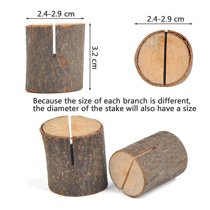 Promotion! Natural Wood Table Numbers Holder Wood Place Card Holder Party Wedding Table Name Card Holder Memo Note Card(40Pcs