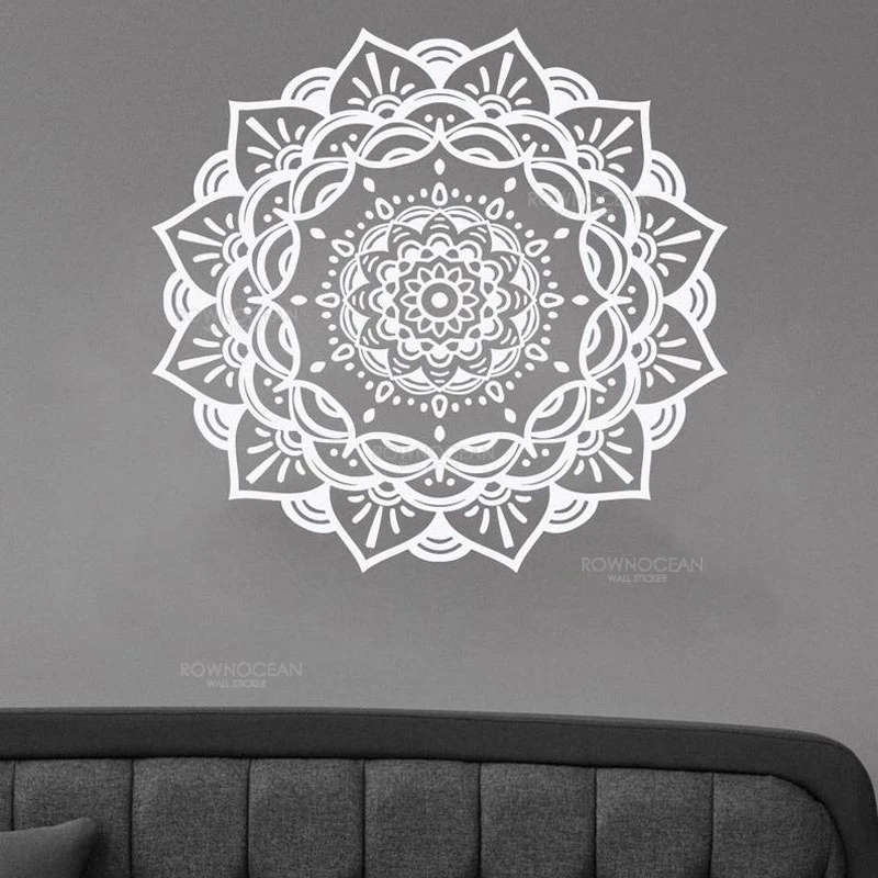 Large Size Mandala Yoga Wall Sticker Vinyl Modern Home Decor Living Room Bedroom Art Decals Indian Round Removable Mural 4086 | Дом и сад