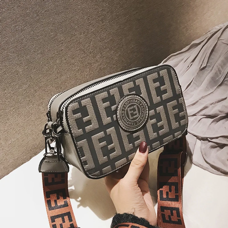 

RAZALY brand high quality camera bag letter wide strap messenger bag purse crossbody satchels small flap woman clutch pu leather