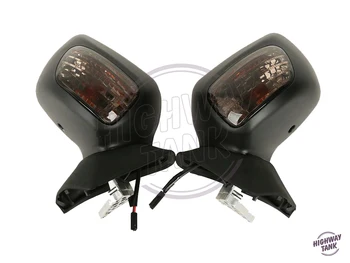 

Matte Black Motorcycle Rear View Side Mirror With OrangeTurn Signal case for Honda Goldwing GL1800 F6B 2013 2014 2015 2016