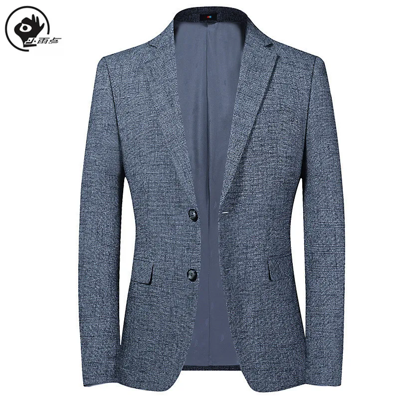 

Little Raindrop Mens Blazer Jacket Dark Gray Herringbone Tweed British Style Male Suit Single Breasted Wedding Men Suit Blazers