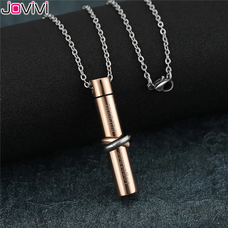 JOVIVI новейший цилиндр Вместе навсегда Keepsake Urn кулон ожерелье для праха в любящей памяти подарок, ювелирные изделия для кремации