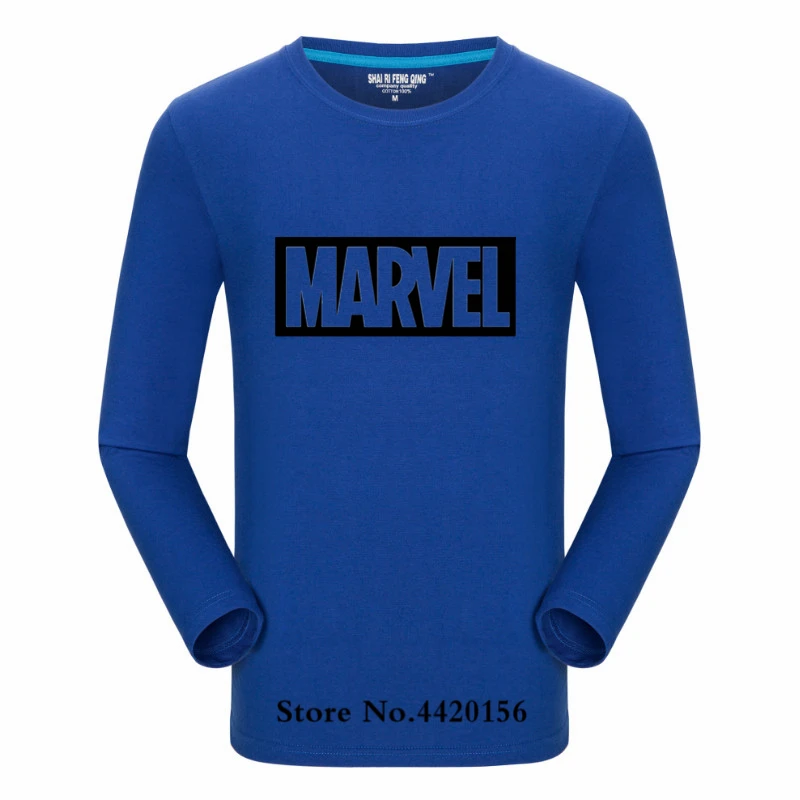 Pop Tide, новая модная футболка Marvel с длинным рукавом, мужской принт супергероев, футболка с круглым вырезом, комическая футболка с надпись Marvel, топы, Мужская одежда, футболка