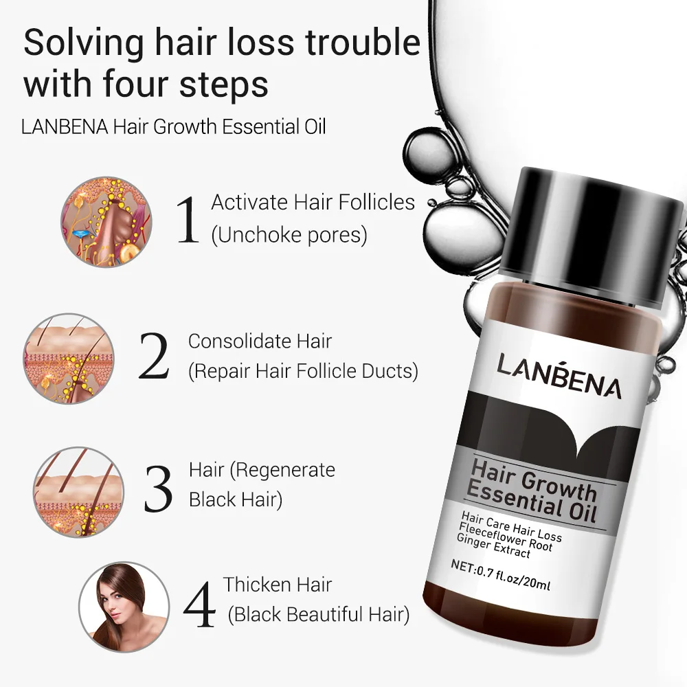 LANBENA Ginger Fast Powerful эфирное масло для роста волос продукты лечения и предотвращения