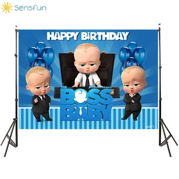 

Sensfun Boss Baby Birthday Party Photographic Background Little Man Boy 1st Birthday Photo Backgrounds Vinyl Props Photocall