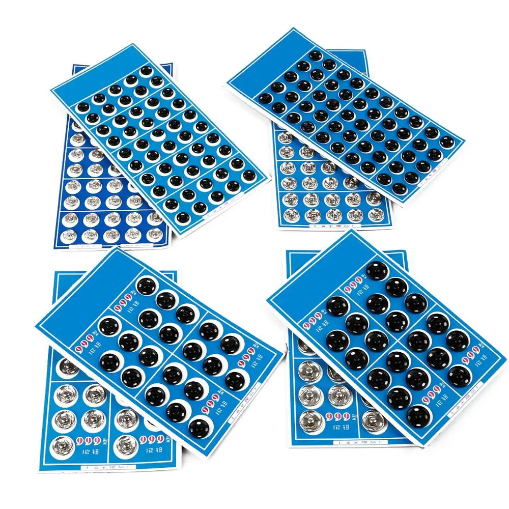 Black Silver Iron Metal Snap Fasteners Press Button Garment Sewing Accessories 8/10/12/14/16/18mm Invisible Stud Embedded Buckle 3