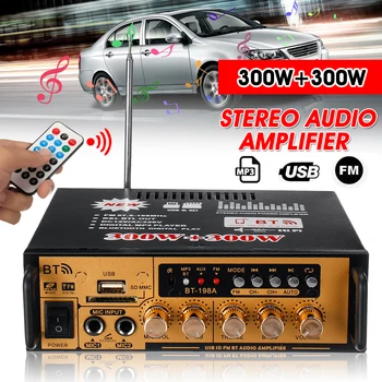 

12V/220V 600W bluetooth Stereo Mini Car Amplificador Audio Power Amplifier FM SD HIFI 2CH AMP Audio Music Player Home Theater