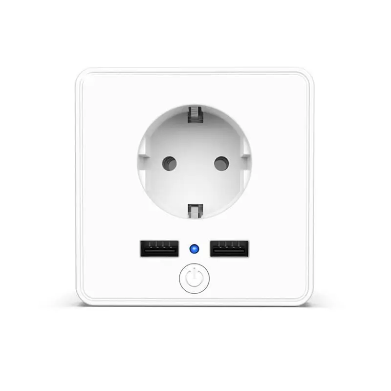 as shown Wifi умная настенная розетка ЕС с 2 портами usb 10A управление переключателем таймера выход Голосовое управление работает с Alexa Google App Smart Life - Тип: as shown