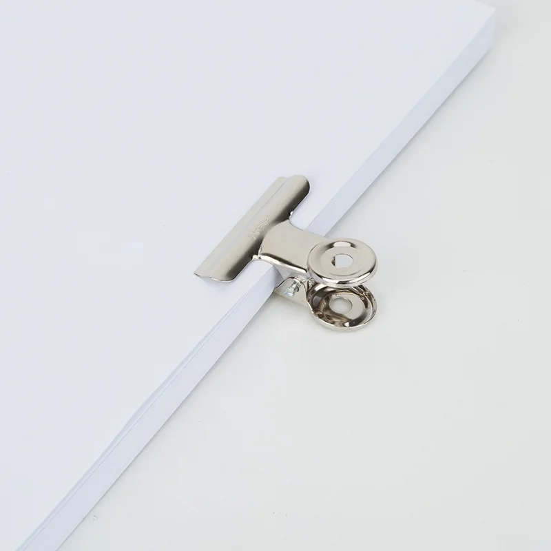 Deli 9523 tie piao jia File Clip Multi-functional Metal Stainless Steel Book Clip Stationery Office Supplies