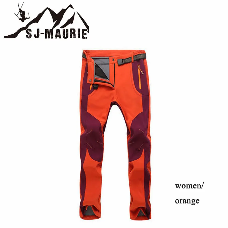 Зимние походные лыжные штаны для рыбалки водонепроницаемые походные флисовые лыжные штаны для альпинизма Softshell Trouserl для мужчин и женщин - Цвет: 04