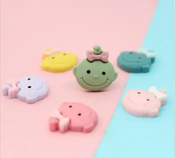 

Cartoon Flat back Resin Cabochons Kawaii doll Flatback Cabochon DIY Hair Bows Center Phone Decoration Accessories