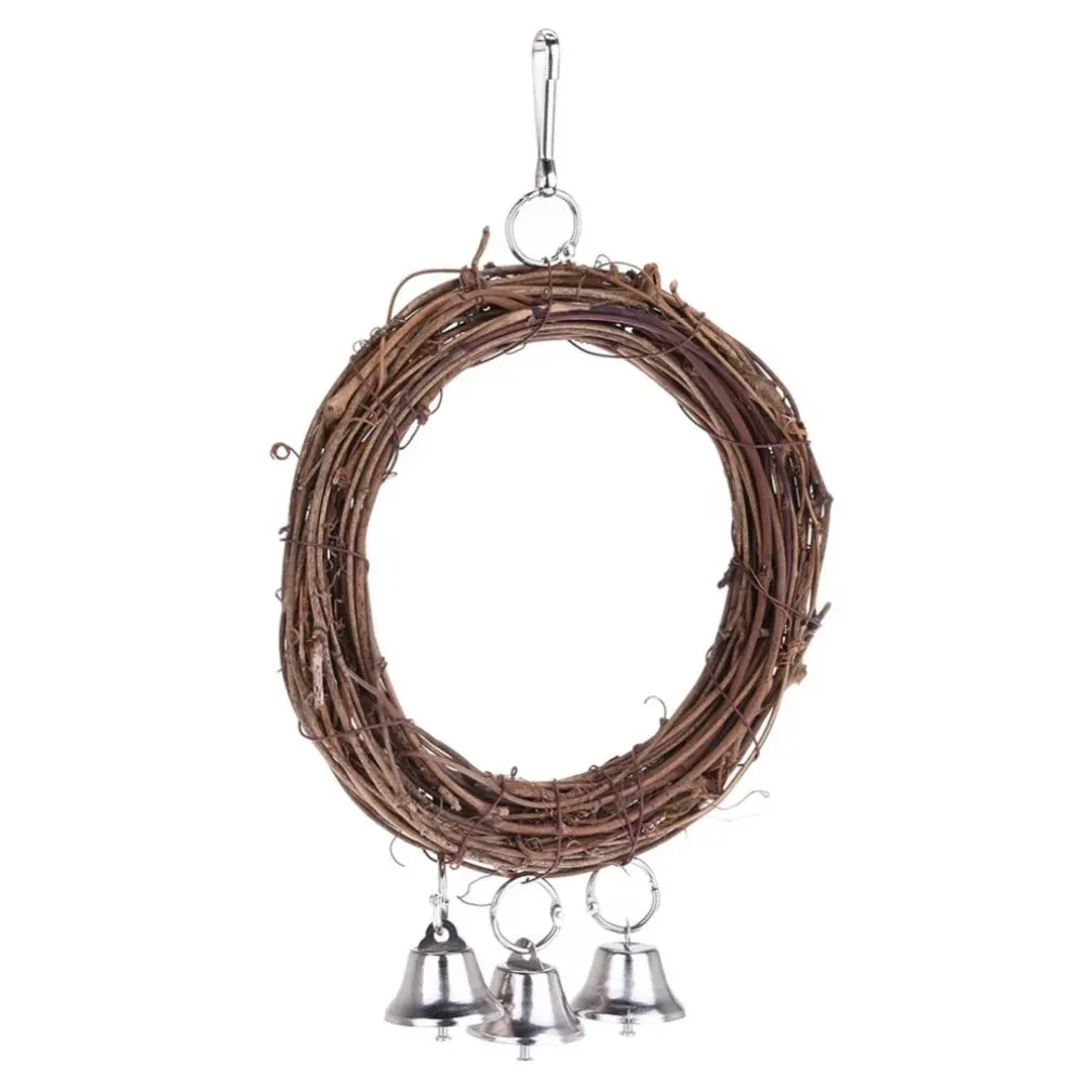 

Bird Parrots Hanging Swing Chew Toy Birds Standing Pet Toy Supplies Hot Parrots Vine Rattan Swing Hanging Climbing Ring