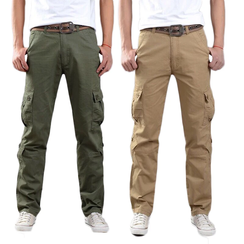 

2021 Men's Loose Straight Eight-pocket Overalls Autumn New Style Outdoor Sports And Leisure Wear-resistant Work Trousers