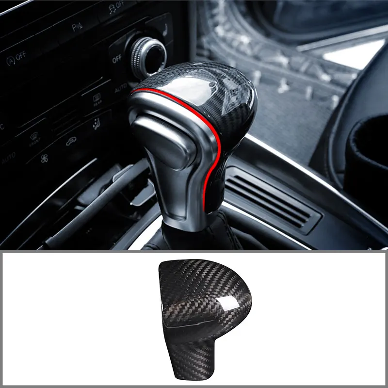 

Real Carbon Fiber Shift Head Protective Cover Handlebar Frame For Audi A4l A6 Q5 2013-2016 Car Accessories