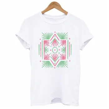 

LUO YI White Casual Top Short Sleeve Floral Pattern Women's Fashion Model 23.99