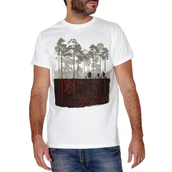 

CUC T-SHIRT STRANGER THINGS BICICLETTE NETFLIX HAWKINS DEMOGORGONE RYDER Sleeve Tee Shirt Homme T shirts