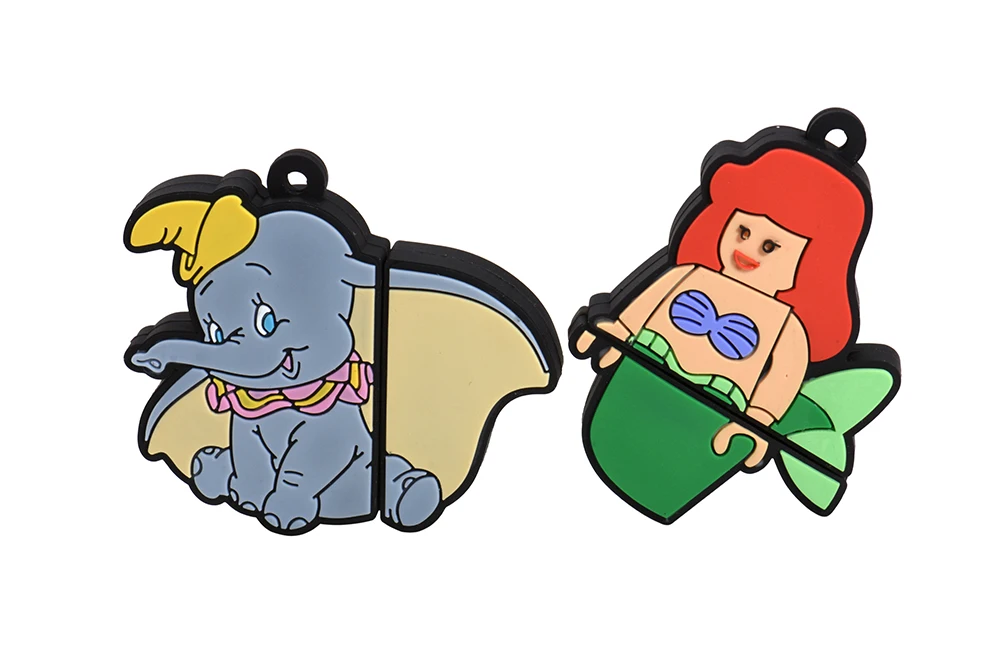 JASTER USB 2,0 Мультфильм Русалка Dumbo USB флэш-накопитель 4 ГБ 8 ГБ 16 ГБ 32 ГБ 64 Гб 128 ГБ Флешка Карта Памяти Рождественский подарок