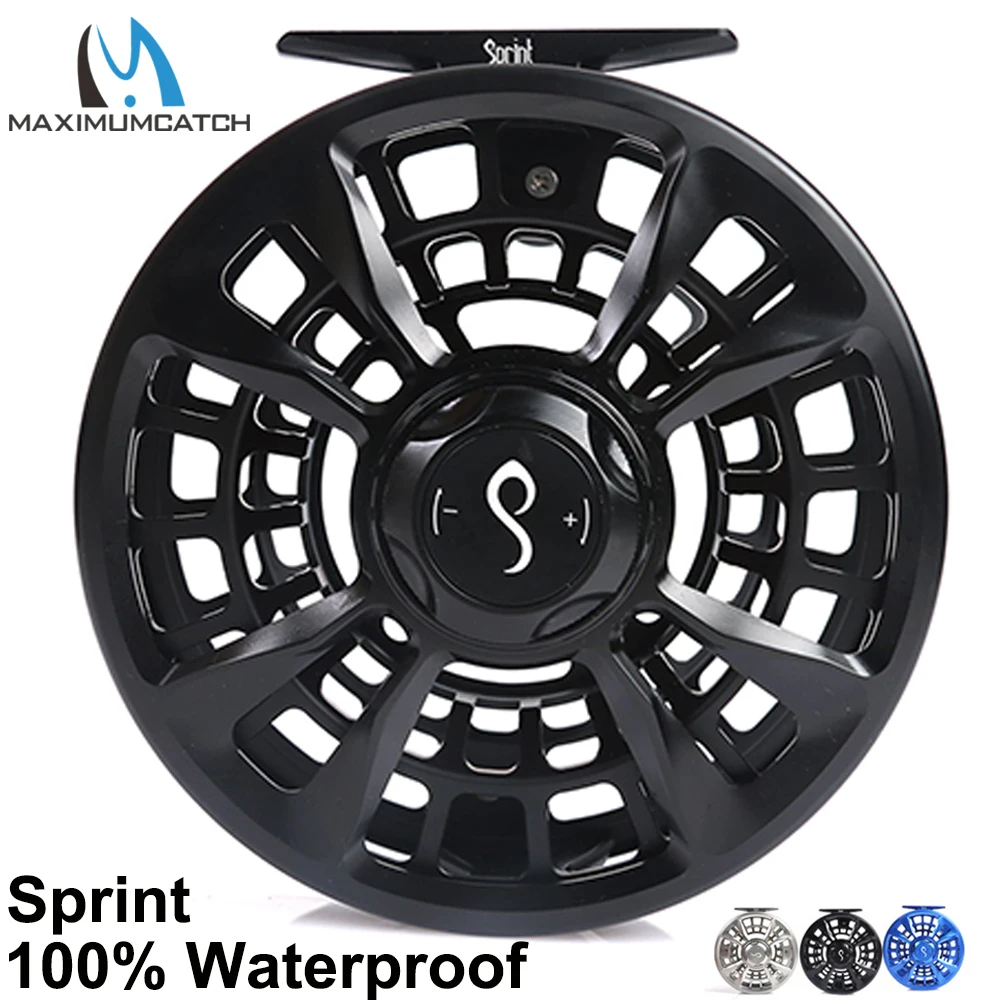 Carretel de Pesca 100% à Prova Maximumcatch Sprint Voar Totalmente Selado Dwaterproof Água Salgada 6-11wt Cnc Usinado Corte Alumínio Carretel