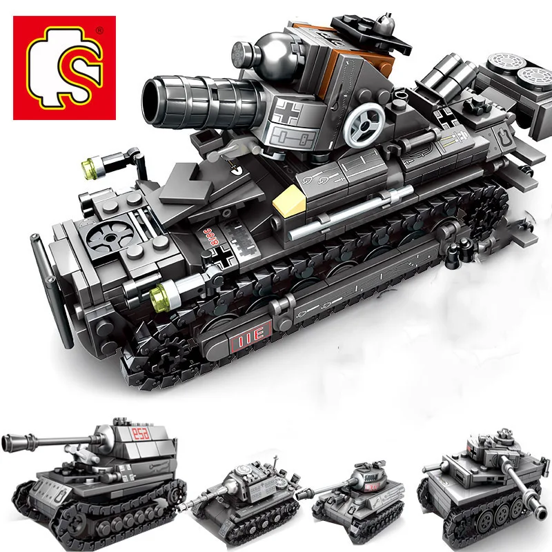 

SEMBO Tank 4 in 1 Empire Empires of steel Legoing Military Series Weapon Building Blocks Bricks Toy For Children Gift