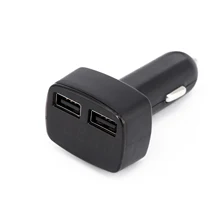 Black Car Charger DC 12V~24V Voltmeter 4in1 Safe Car Current ABS Material Dual USB Digital Thermometer
