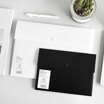

A3/a4/a5 tamanho envelope pasta pp plástico armazenamento bolsa titular papel documento arquivo pasta organizador saco com botão