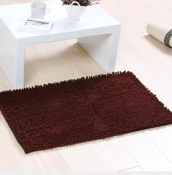 Brown Сплошной цвет впитывающий влагу коврик 40*60 см 60*90 см утолщаются синельный банный коврик для ванной ковер для гостиной ковер - Цвет: Brown