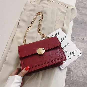 

Korean version of crocodile pattern small square bag 2020 fashion new women's wild chain shoulder messenger bag